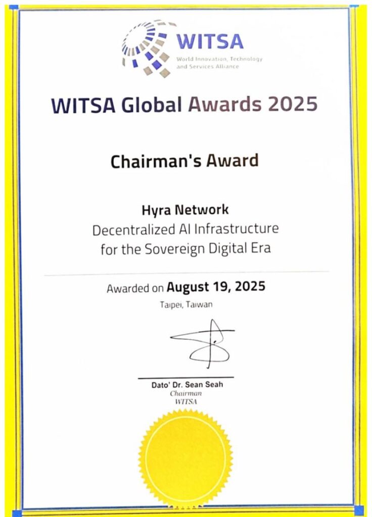 Hyra Network Wins Prestigious Chairman’s Award 2025 at WITSA Global AI Summit 1 WITSA Award Hyra Networ 2 17557450454tr38OXRnn 1